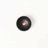 金の抹茶碗（木箱入）／ 梅黒色